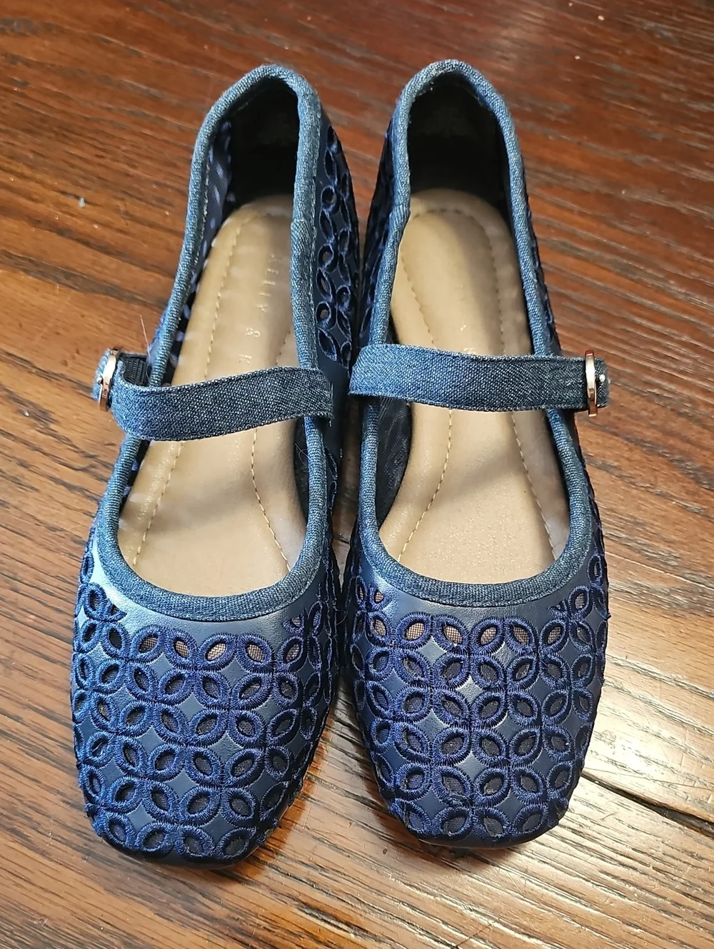 Katie & Kelly Navy Mary Jane Ballet Flats with Cutout Detail 7 Like New